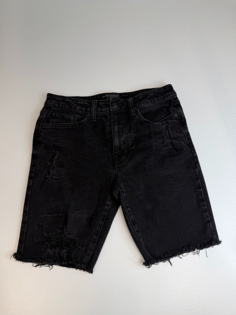 No Boundaries Short Men 32 Cut Off Distress 5 Pocket 30x9 Denim Work Party Ex